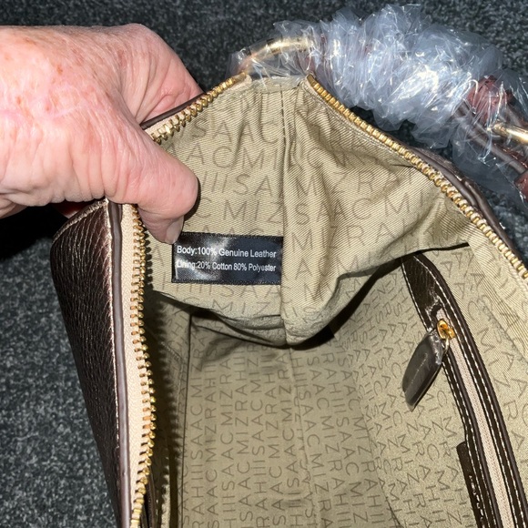 Isaac Mizrahi Metallic Bridgehampton Leather Hobo - Picture 10 of 11